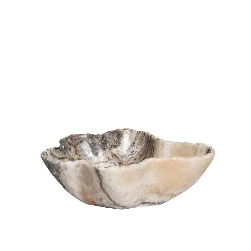 Dekoschale – Onyx Lapis Stein, Gewellte Form, Glänzend Polierte Oberfläche, M – Brooker | PTMD
