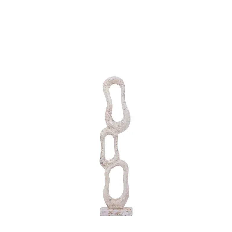 Statue – Abstraktes Design, Aluminium Material, Beige, S – Camare | PTMD