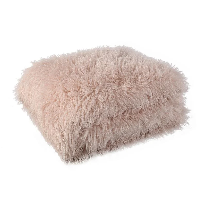 Decke – Kunstfell, Weiche Haptik, Großzügiges Design, Beige, L – Rexx | PTMD
