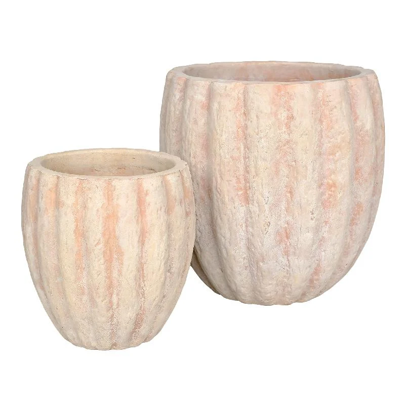 Topf – Bombay Design, Runde Form, Terrakotta Material, Natur , Hoch – Kendra | PTMD