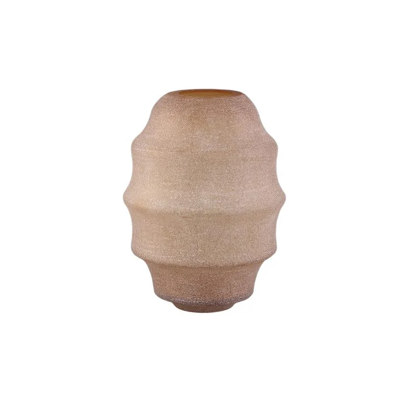 Vase – Bernsteinglas, Geschichtete Oberfläche, Runde Form, Hoch – Elladie | PTMD