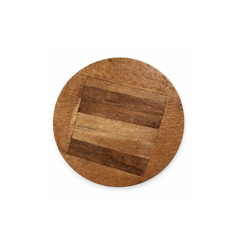 Wandpaneel – Raues Design, Runde Form, Teakholz Material, Natur, S – Roch | PTMD