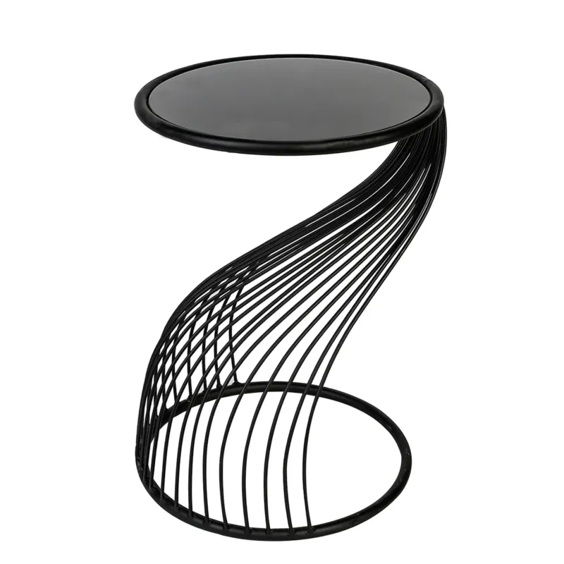 Beistelltisch – Glas Material, Metall Gestell, Runde Form - Ray | Gilde