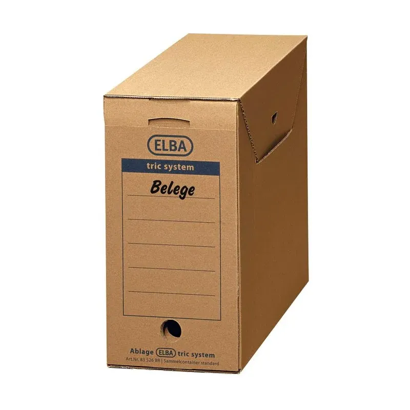 6 ELBA Archivboxen tric system braun 16,0 x 34,1 x 31,5 cm