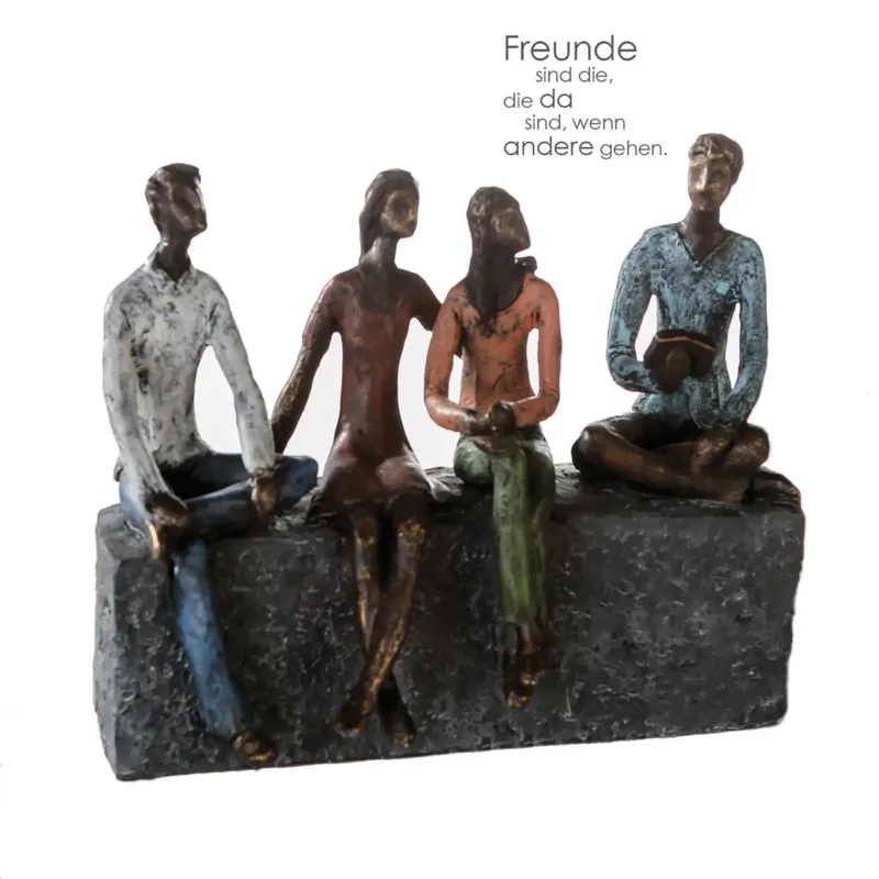 Skulptur – Mattes Kunstharz, Strukturierte Oberfläche, Gruppenmotiv, 21 cm - Network | Gilde