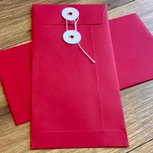 Faltentasche DL 11x22cm rot Bindfadenverschluss