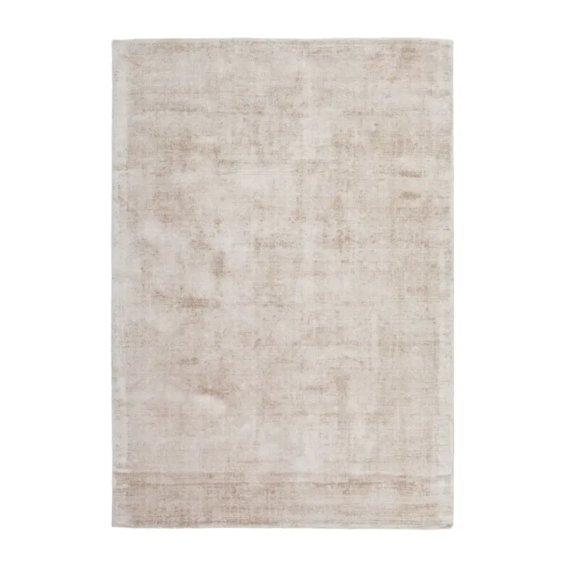 Teppich – Elfenbeinfarbene Töne, Retro Muster, Edler Viskoseflor, 170 cm - Luxury 110 | Kayoom