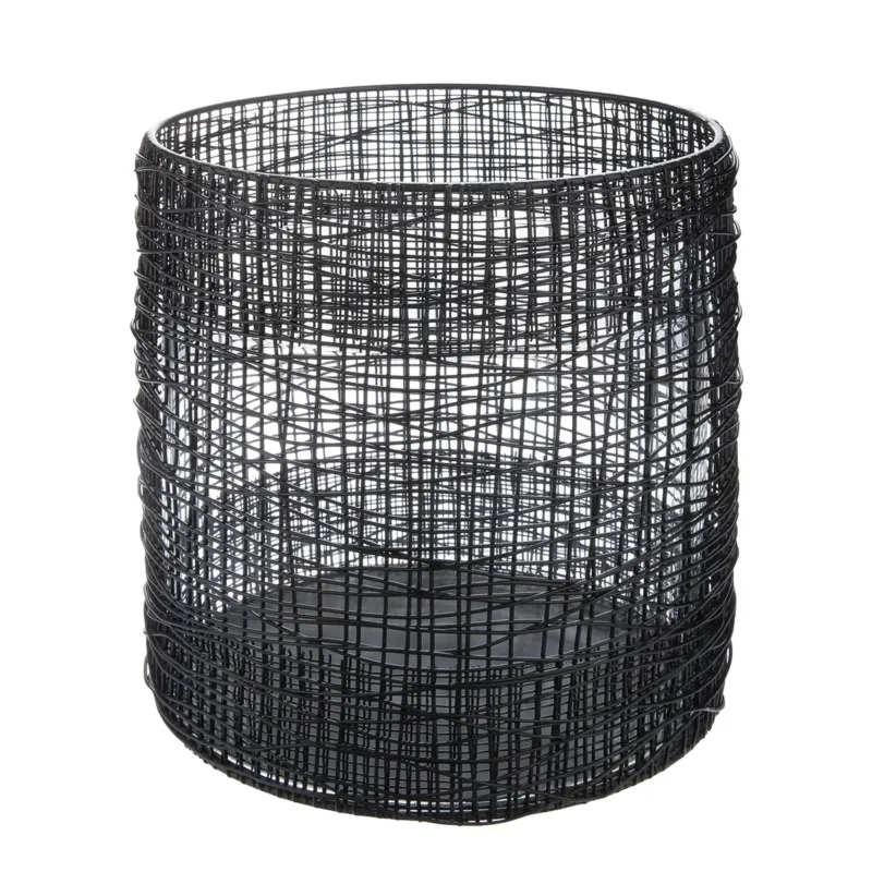 Windlicht – Schwarzes Metall, Matte Optik, Höhe 21 cm - Welding | Gilde