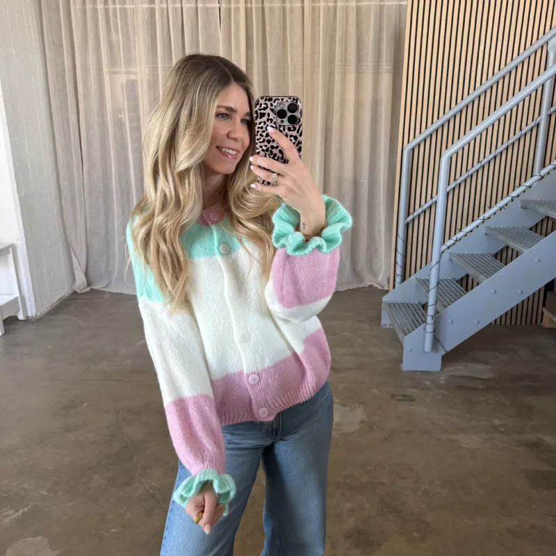 Cute Blocks Strickjacke - Pastell