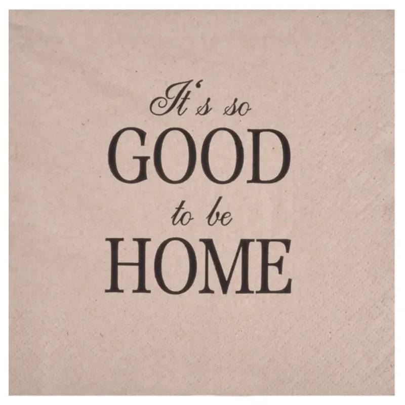 2er Set Servietten Braun Good to be home 20 Stk. 33 x 33 cm