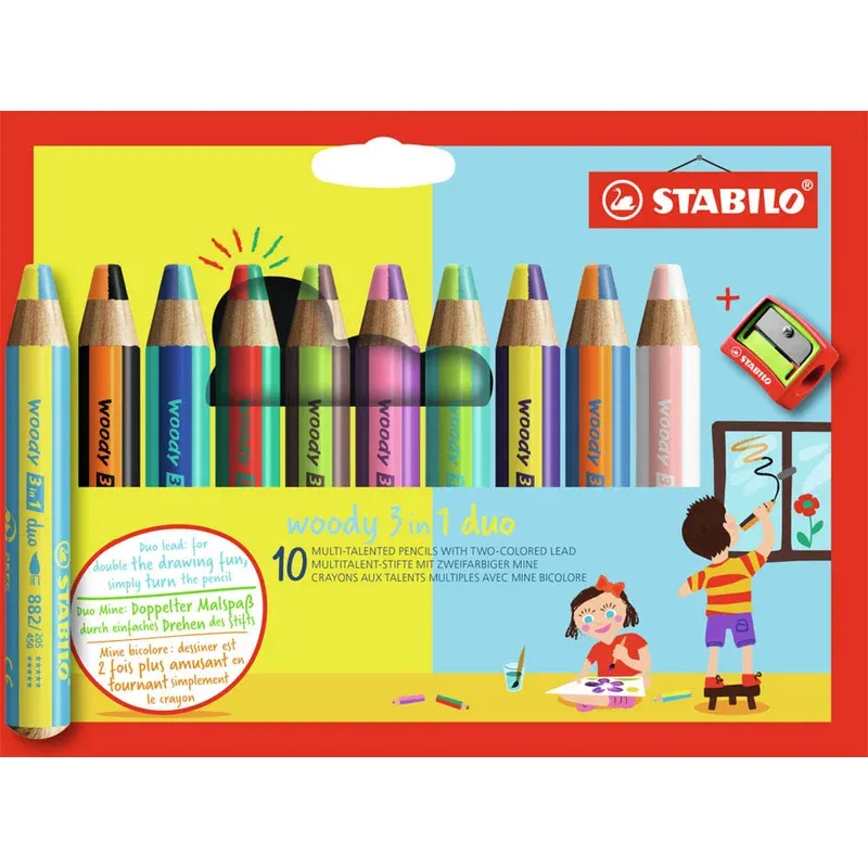 STABILO woody 3 in 1 Malset farbsortiert, 10 St.