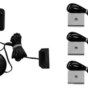 LED Beleuchtung Farbton neutralweiß 3 Punkt mit Netzteil, Kabel und drei quadratischen Leuchten.