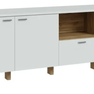 TV-Board SAITAMA Lowboard Dekor Secrey Grey / Eiche Nachbildung Forte