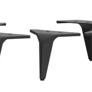 Metallbeine 16 cm BTHZ51ST 5er-Set in schwarzer Ausführung, Gesamtansicht aller fünf Füße nebeneinander.
