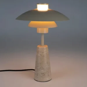 Tischlampe Cole aus Travertin in Beige von Zuiver mit E27-Fassung