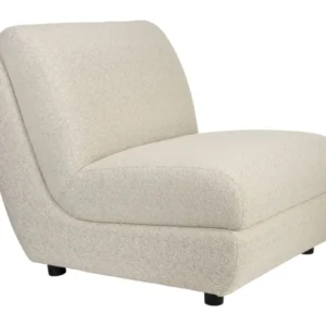 Outdoor Loungesessel Mississippi in Beige mit gerundeter Rückenlehne und Kunststofffüßen in Gesamtansicht.