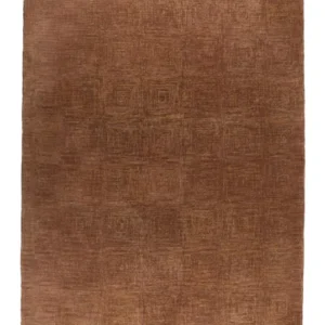 Teppich Maryland 200x300 Rust in Gesamtansicht mit geometrischem Boho-Chic-Muster in Rostbraun.