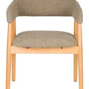 Sessel Indy im 2er-Set, Dunkelbraun mit Gestell aus Eichenholz