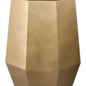 Pflanzgefäß Axis bronze gold large mit geometrischer Facettenform in Gesamtansicht.