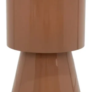 Beistelltisch Liza mocha mousse mit zylindrischer Tischplatte auf konischem Fuß in Gesamtansicht.
