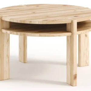 Couchtisch TUCK Coffee Table 70 cm Kiefer massiv unbehandelt von Karup