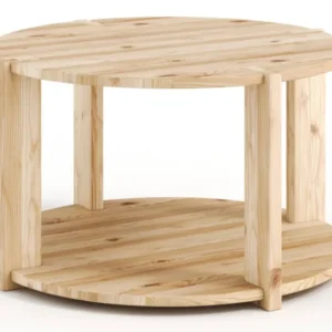 Couchtisch TUCK Coffee Table 70 mit tiefer Ablage Kiefer unbehandelt