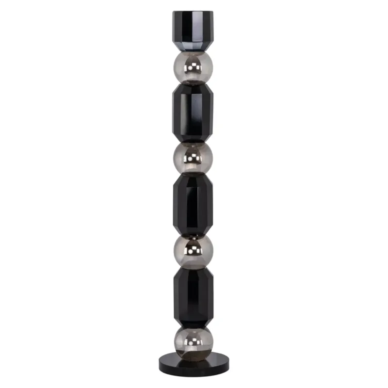 Richmond Kerzenhalter Jessy Black Large aus Kristall, 35,5 cm