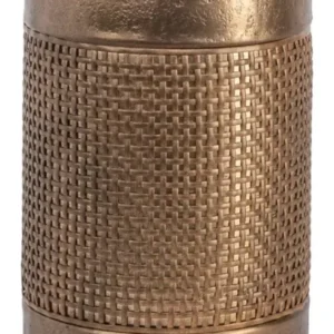 Kerzenhalter Aya brushed gold, Richmond – Aluminium & Rattan, 23 cm
