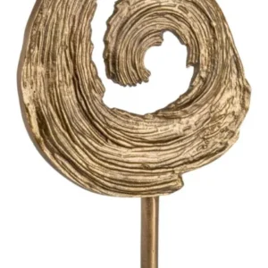 Dekoratives Objekt Swirl Brass Antique aus Aluminium & Granit, 46 cm