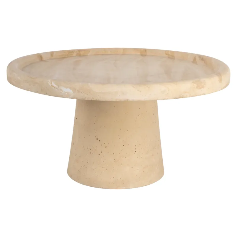 Kuchenplatte Beccy Beige Richmond, handgegossenes Harz, Ø 39 cm