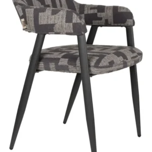 Esszimmerstuhl Miyo mit gewebtem Bezug in Dark Brown von Dutchbone
