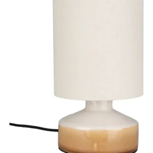 Tischlampe Nook Beige mit Keramikfuß und Leinenschirm von Zuiver