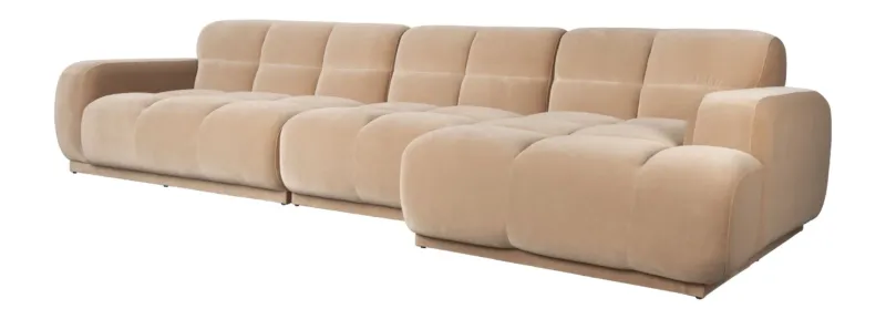 Sofa Hazel XL mit Chaiselongue rechts, Beige aus Eukalyptusholz