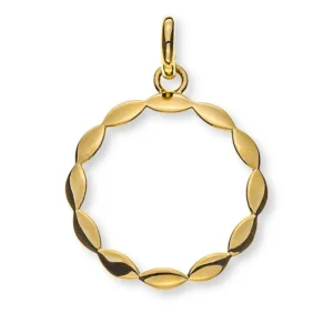 Anhänger Gelbgold 750 poliert rund mit Verzierung D:16mm