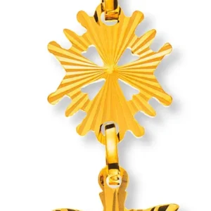 Anhänger Hugenottenkreuz diamantiert Gelbgold 750