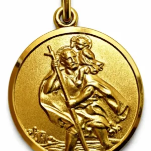 Anhänger Medaille Christophorus Gelbgold 750 18mm