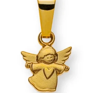 Anhänger Engel Medaille Gelbgold 750 gesandelt 7mm