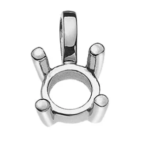 Solitär Anhänger Rohling 4-Griff-Fassung Weissgold 750 für 0.20ct.