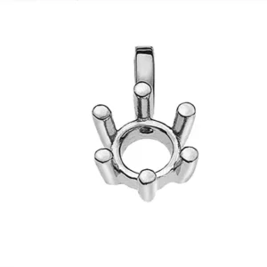 Anhänger Rohling Solitär 6-Griff Fassung Weissgold 750 für 0.15 ct.