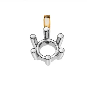 Anhänger Solitär Rohling Bicolor 750 für 0.25ct.