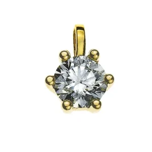 Anhänger Solitär 6-Griff Diamant Gelbgold 750 0.33 ct.