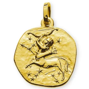 Anhänger Sternzeichen Schütze Gelbgold 750 rundlich 16mm