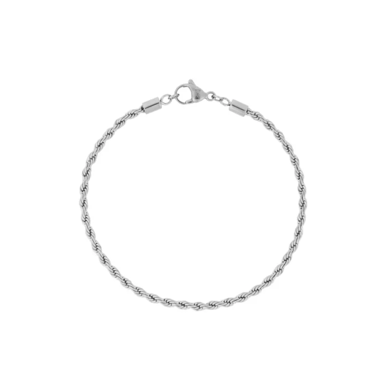 AZE Jewellery Herren Armband Rope 3mm Silber