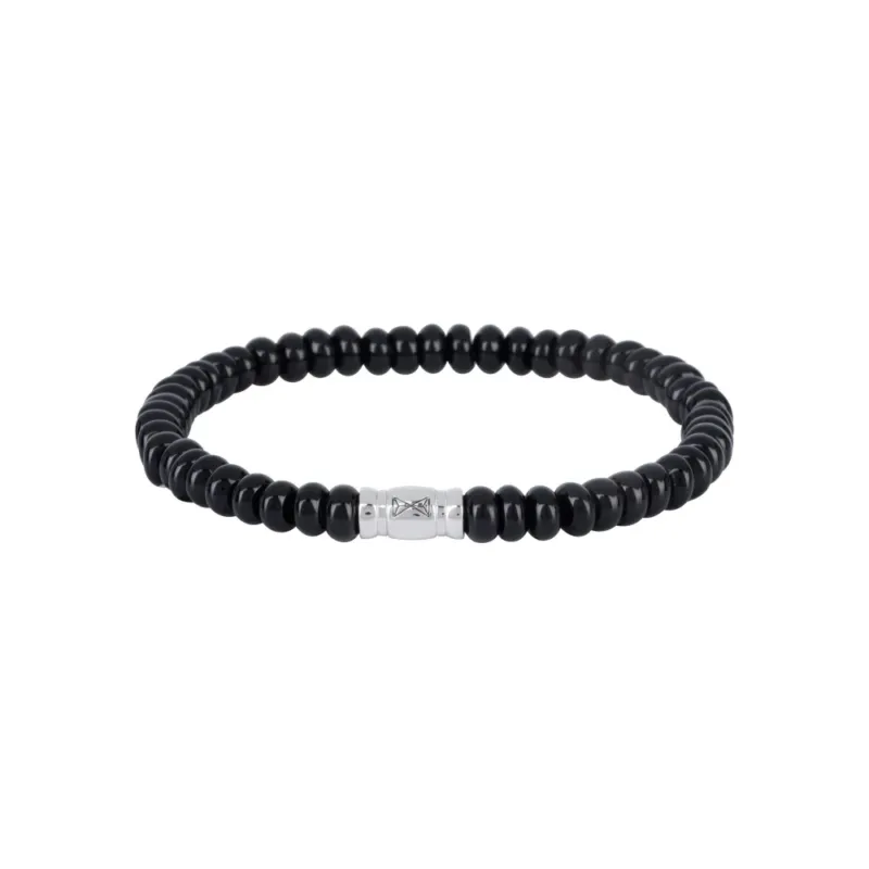 AZE Jewellery Herrenarmband Agate Mountain Schwarz 17,5cm