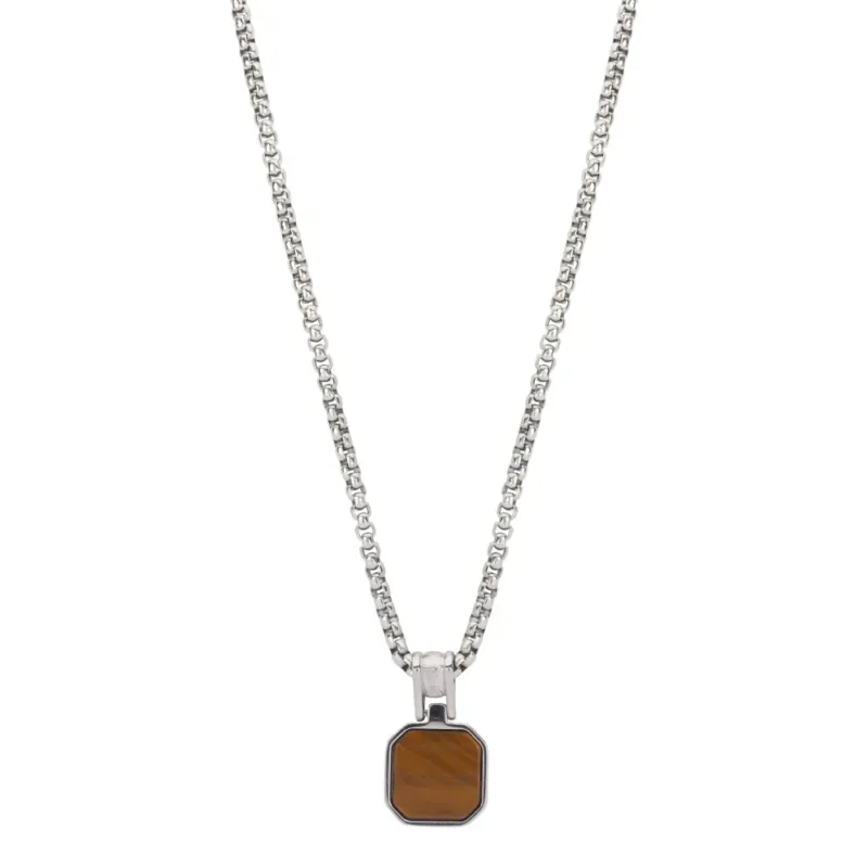 AZE Jewellery Herren Halskette Tiger Rocks Silber