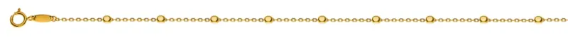 Armband Anker geschliffen Gelbgold 750, 9 abgeflachte Kugeln