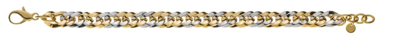 Armband Englischpanzer Bicolor 750 Gelb- Weissgold 8mm 19cm
