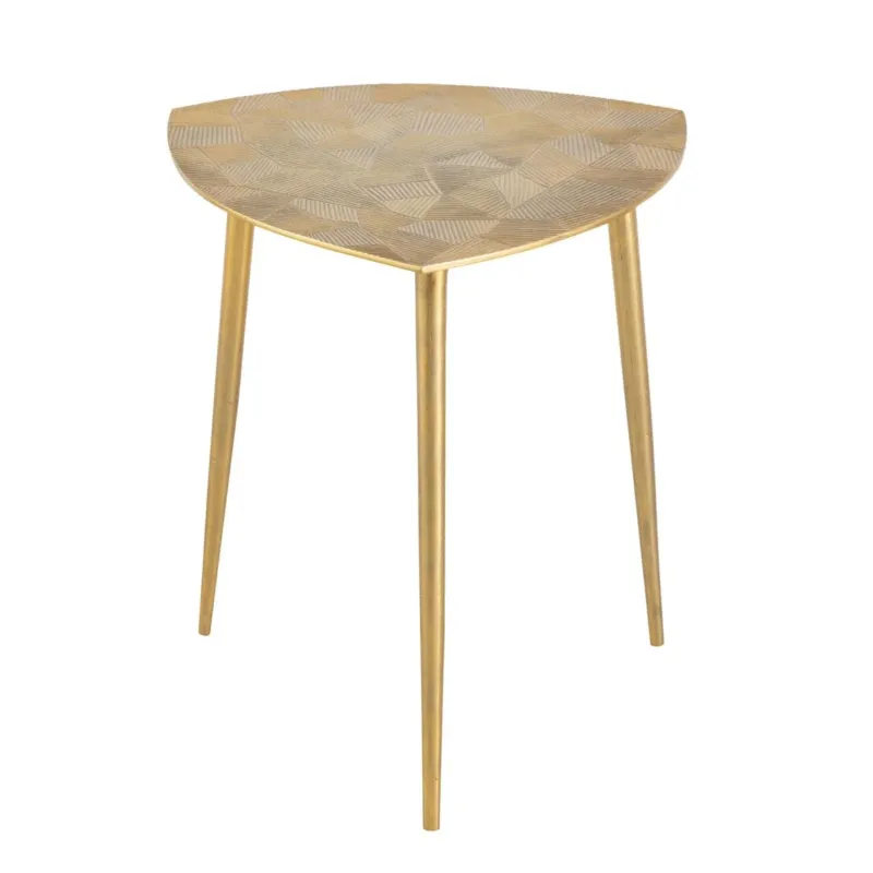 Beistelltisch – Aluminium, Gold Finish, Dreieck Design - Alster | MVG Voglrieder