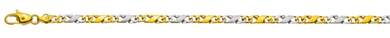 Collier Bicolor Gelb-/Weissgold 750 poliert satiniert 4,0 mm