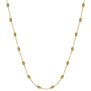 Collier Ankerkette Gelbgold 375 mit Kugelchen 45cm